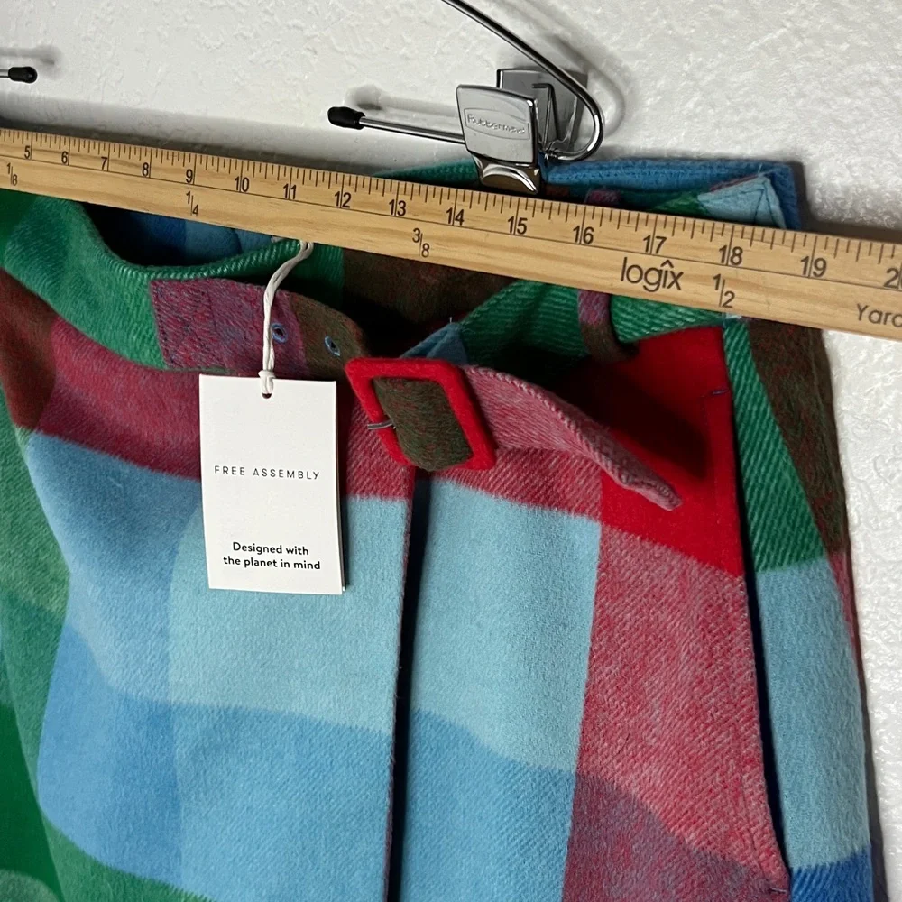 Plaid Mini Skirt in Blue & Green